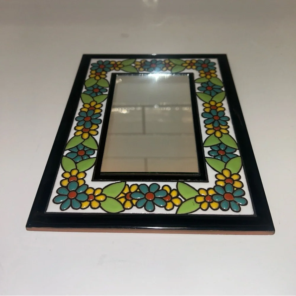 Floral Mosaic Mirror Frame miniature